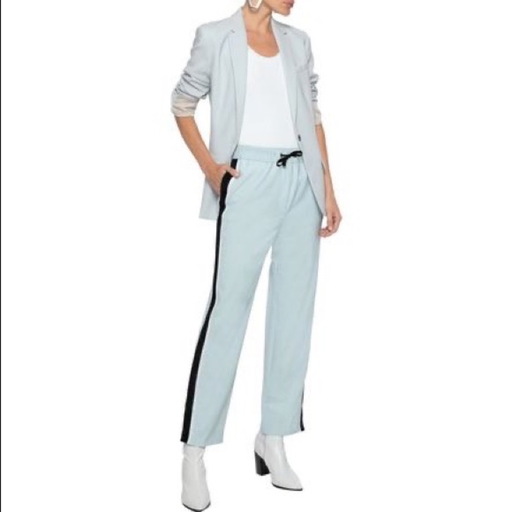 Maje | Payoli Snap Crepe Straight Leg Pants in Sky‎ Blue Size 1 / US S